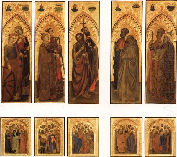 GIOVANNI DA MILANO The Ognissanti Polyptych:SS.Catherine and Lucy,Stephen and Laurence,john the Baptist and Luke,Peter and Benedict,james the Greater and Gregory china oil painting image